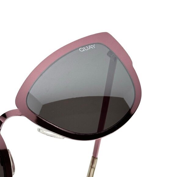 New Quay Super Girl Cat Eye Sunglasses Mirrored Oversized Pink Metal Frame main image 7